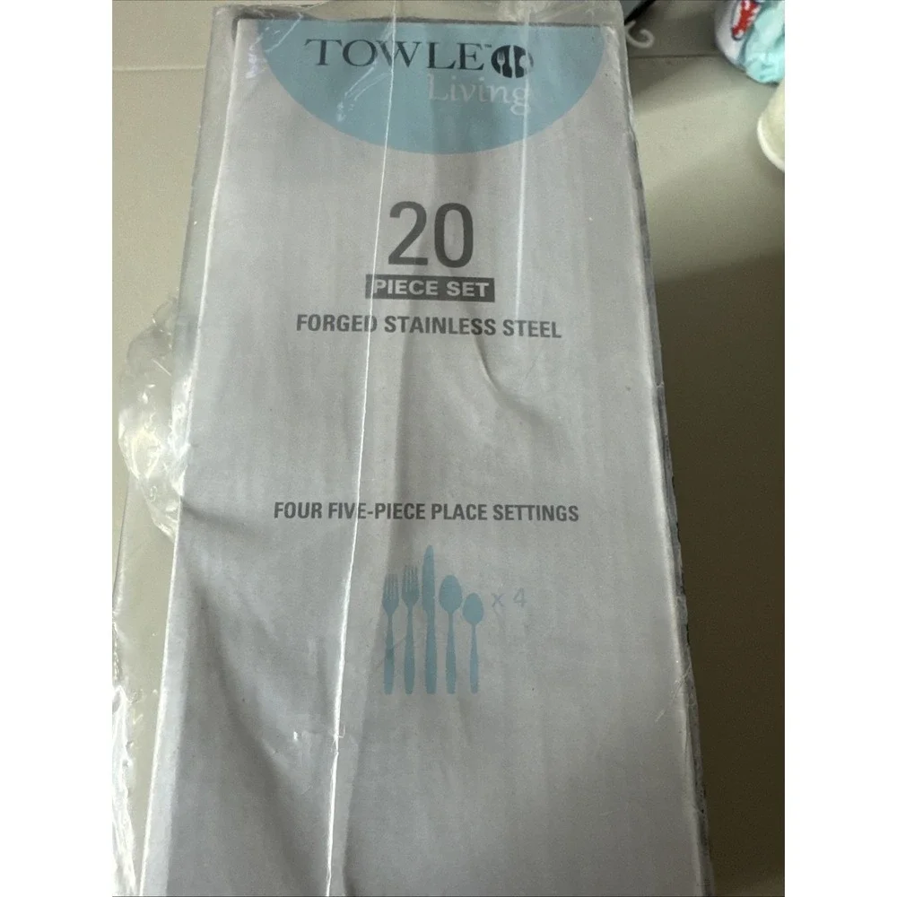 Pottery Barn Twist 20 Pc Set Forged Stainless Steel Silver India 4 Pc Place Set